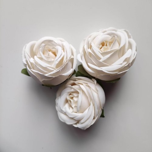 Fleur en tissu  50mm ivoire