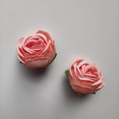 Fleur en tissu  50mm saumon