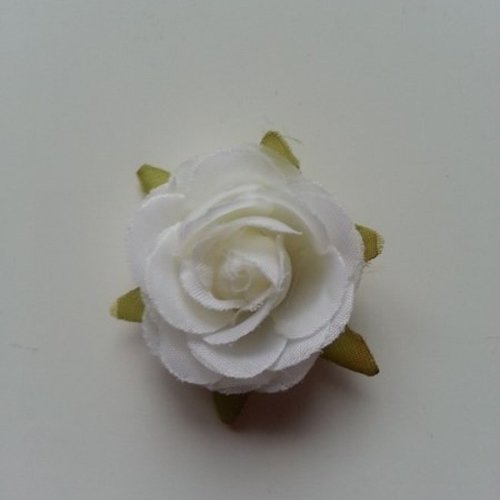 Rose en tissu ivoire 40mm