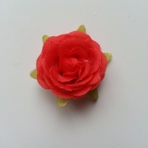 Rose en tissu rouge 40mm