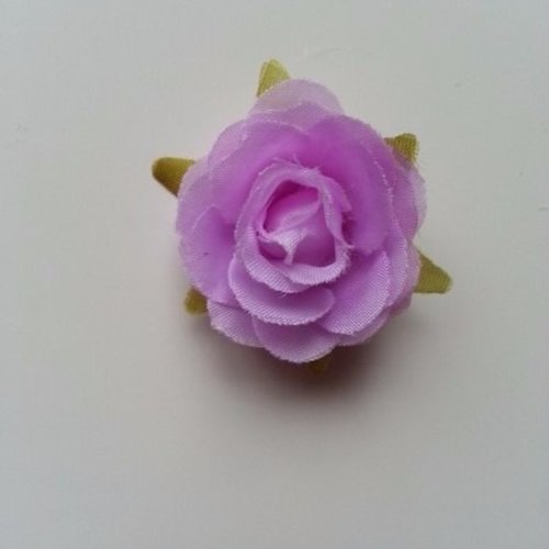Rose en tissu mauve 40mm