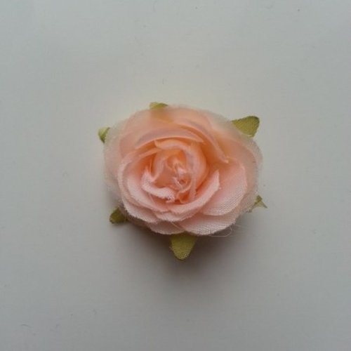 Rose en tissu pêche 40mm