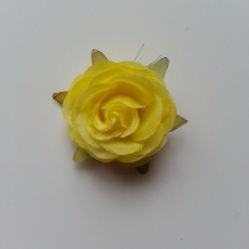 Rose en tissu jaune 40mm