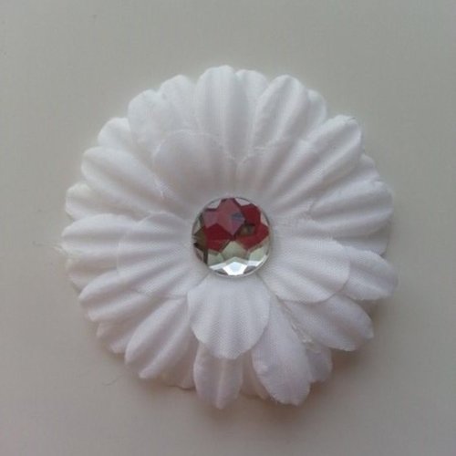 Fleur marguerite en tissu blanc 55mm