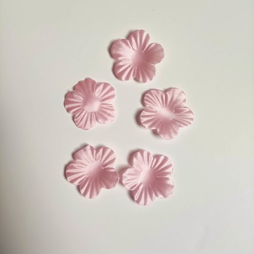 Lot de 5 fleurs en tissu peche 35mm