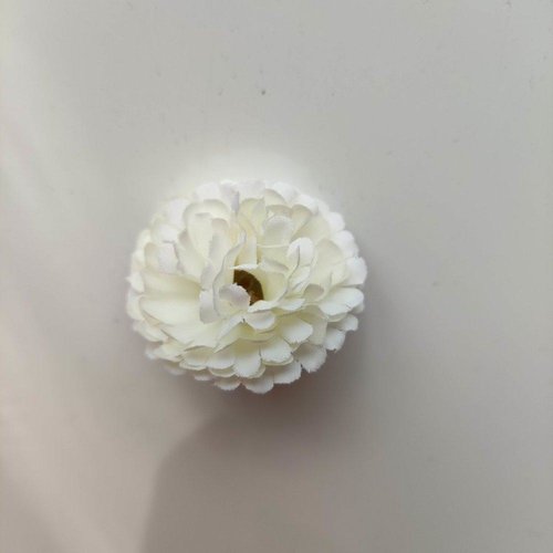 Fleur en tissu mini oeillet de 30mm ivoire