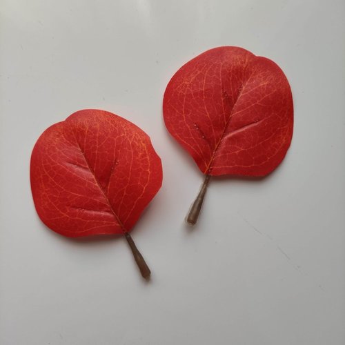 Lot de 2 feuilles artificielles 80*55mm orange