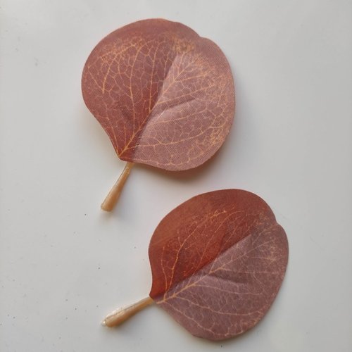 Lot de 2 feuilles artificielles 80*55mm peche