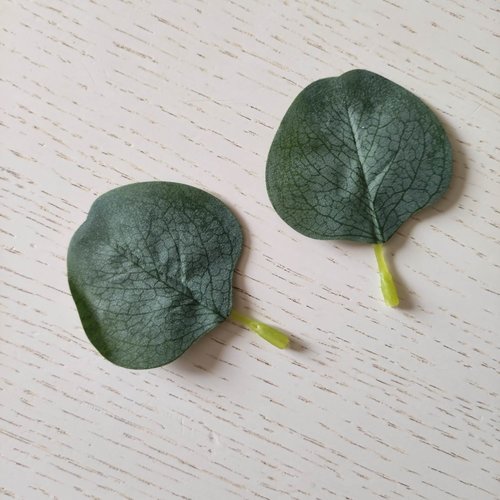 Lot de 2 feuilles artificielles 80*55mm vert