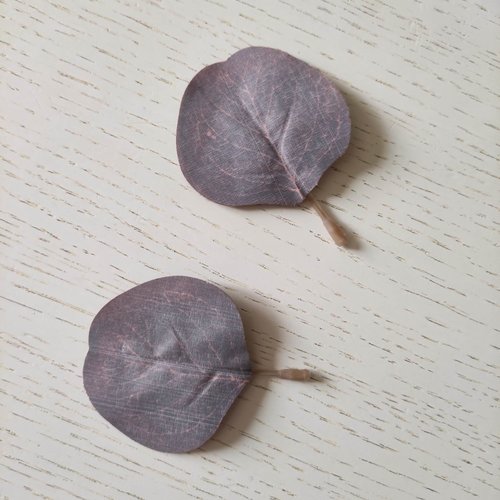 Lot de 2 feuilles artificielles 80*55mm marron