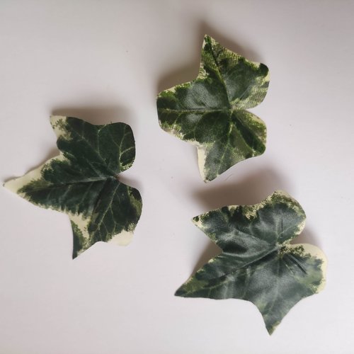 Lot de 3  feuilles de lierre artificielles en tissu  7*7 cm