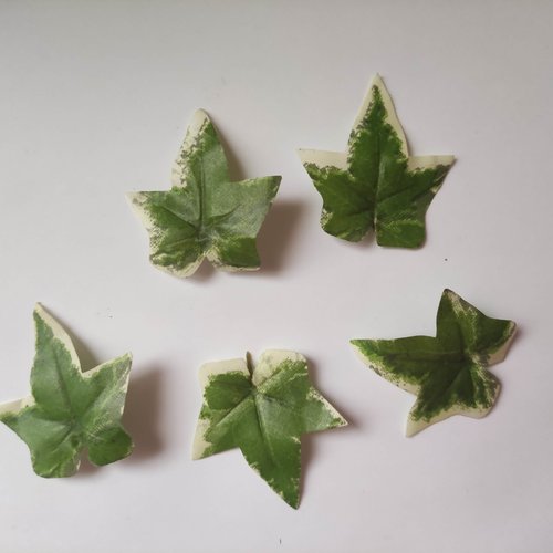 Lot de 5  feuilles de lierre artificielles en tissu  5*5 cm