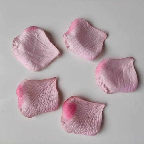 Lot de 5 pétales de rose en tissu rose 50*55mm