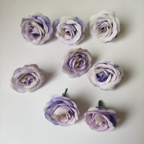 Rose artificielle en tissu de 35mm  mauve