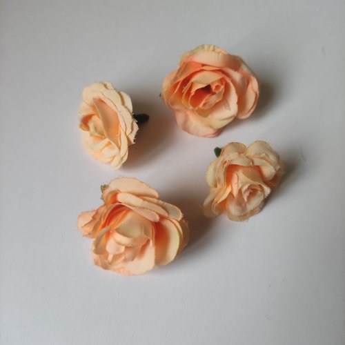 Rose artificielle en tissu de 35mm  peche