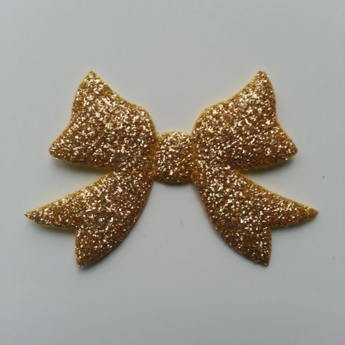 Petit noeud pailleté doré, or 55*35mm