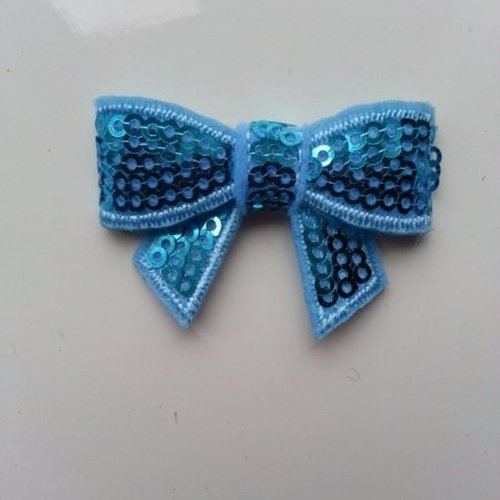 Noeud à paillette 45mm bleu