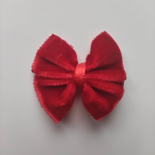 Petit noeud velours rouge idéal noel 35*30mm
