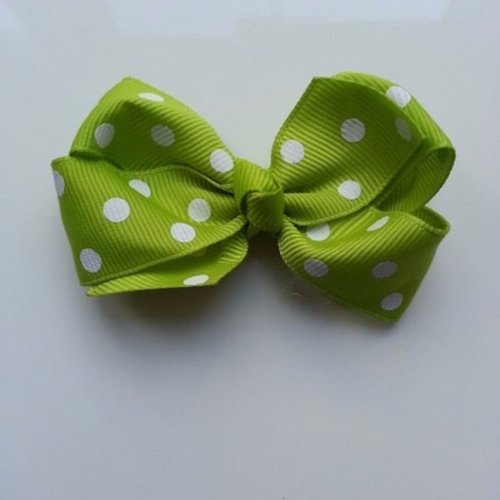 Gros noeud en ruban à pois 70*45mm vert clair