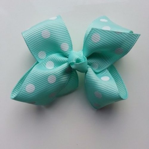 Gros noeud en ruban à pois 70*45mm vert pastel