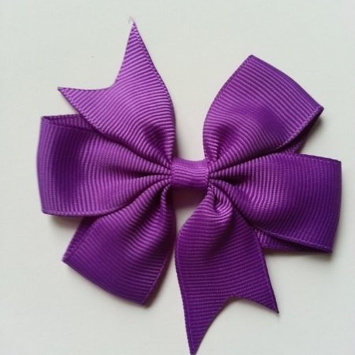 Gros noeud  en ruban gros grain violet  80mm