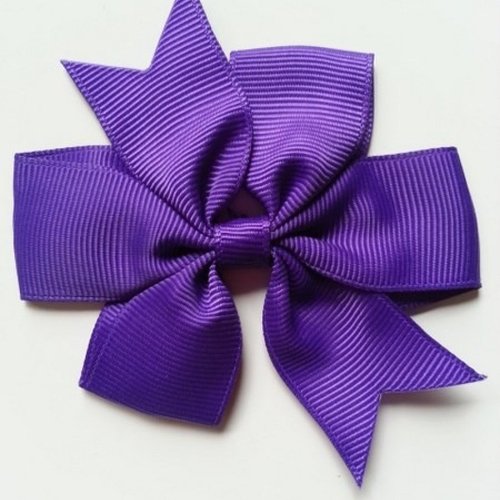 Gros noeud  en ruban gros grain violet foncé  80mm