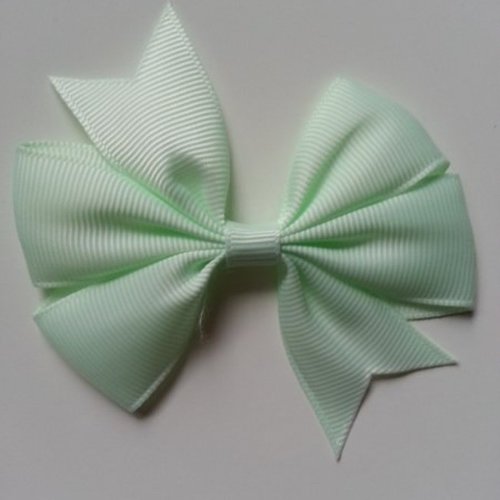 Gros noeud  en ruban gros grain vert d'eau très pale  80mm