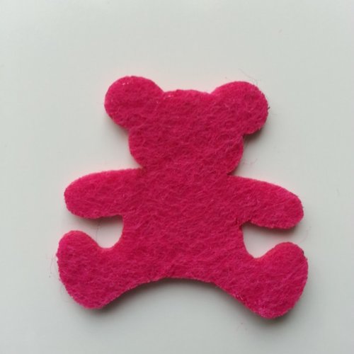Ours en feutrine 40*37mm rose fuchsia