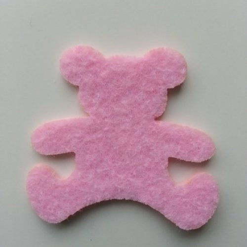 Ours en feutrine 40*37mm rose