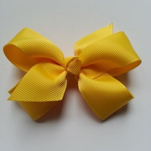Gros noeud en ruban grosgrain  70*45mm jaune
