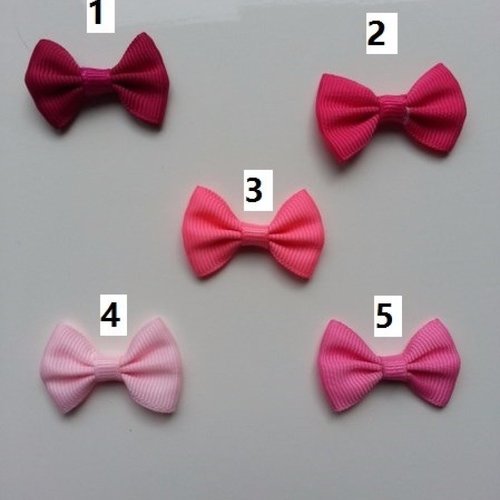 Noeud ruban gros grain rose n1