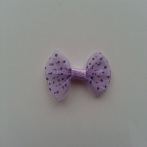 Noeud en voile à pois 35*25mm mauve