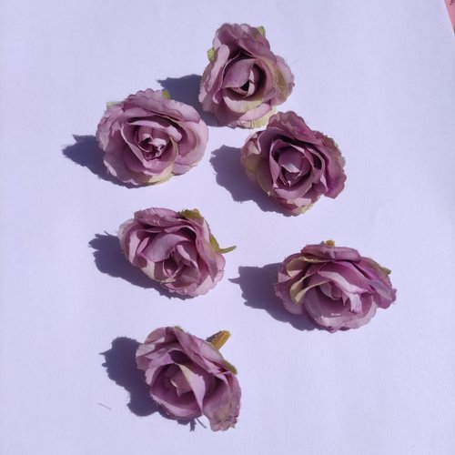 Fleur  en tissu  40mm lilas