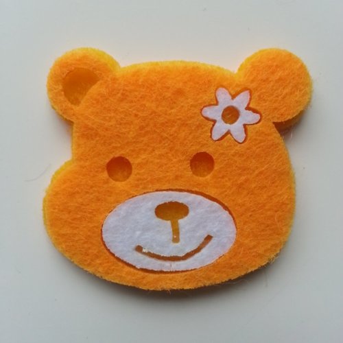 Tete ours, urson en feutrine 45*40mm orange