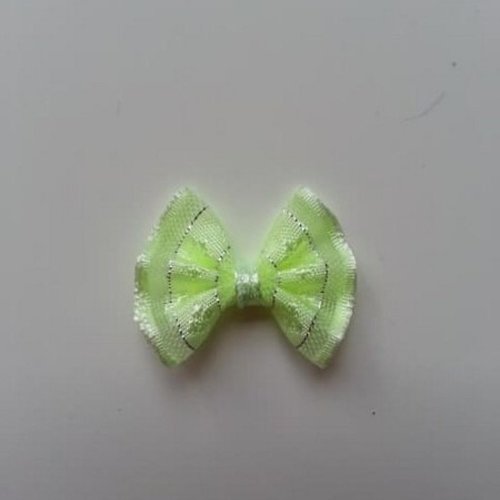 Noeud argenté et vert pale   25*19mm