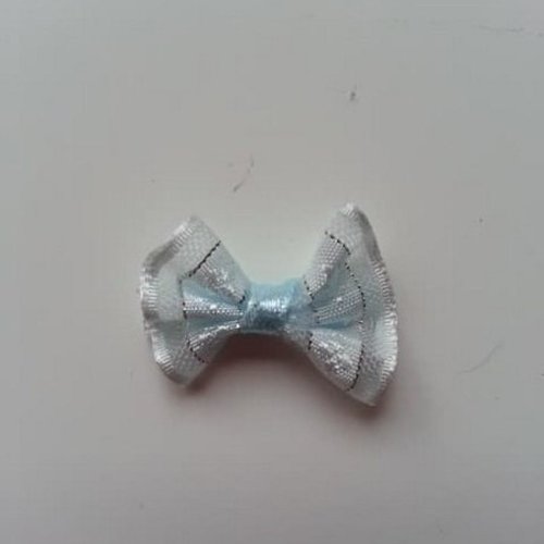 Noeud argenté et bleu ciel  25*19mm