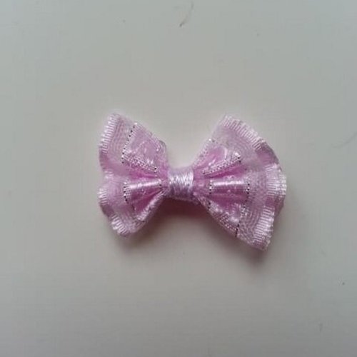 Noeud argenté et mauve   25*19mm