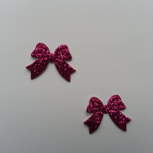 Lot de 2 noeuds en tissu de 20mm rose fuchsia
