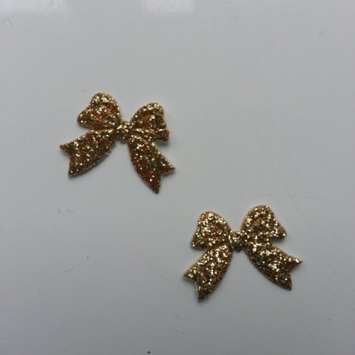 Lot de 2 noeuds en tissu de 20mm doré, or