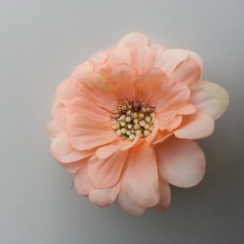Fleur artificielle en tissu 60mm peche