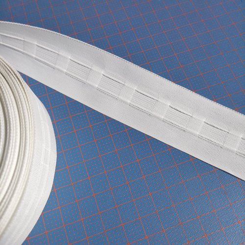 1 mètre ruflette galon fronceur pour rideaux de 38mm de large blanc
