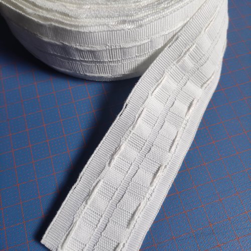 1 mètre ruflette galon fronceur pour rideaux de 42mm de large blanc