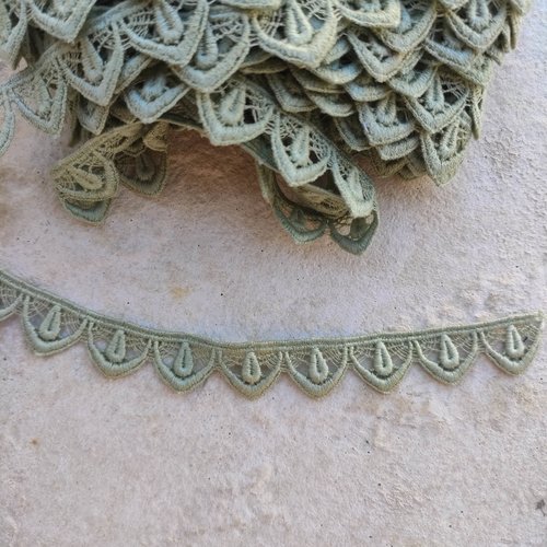 1 mètre de dentelle vert amande 20mm