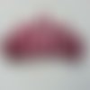 Applique couronne de princesse pailletée rose fuchsia 125*45mm