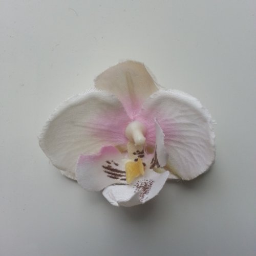 Fleur artificielle orchidée blanche et rose 50mm