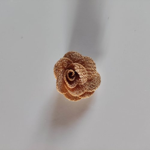 Petite fleur en tissu 25 mm beige