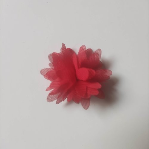 Fleur en mousseline 40mm rouge