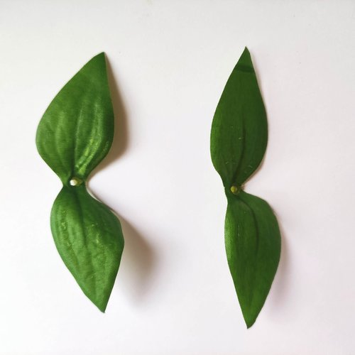 Lot de 2 double feuilles artificielles 5*2.5cm