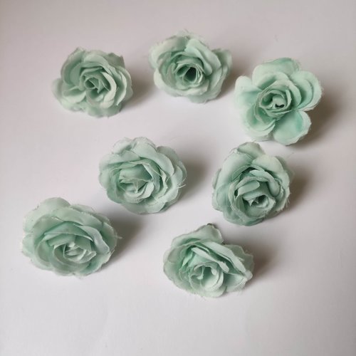 Rose artificielle en tissu de 35mm  verte