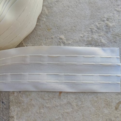 1 mètre ruflette galon fronceur pour rideaux de 7cm de large ivoire